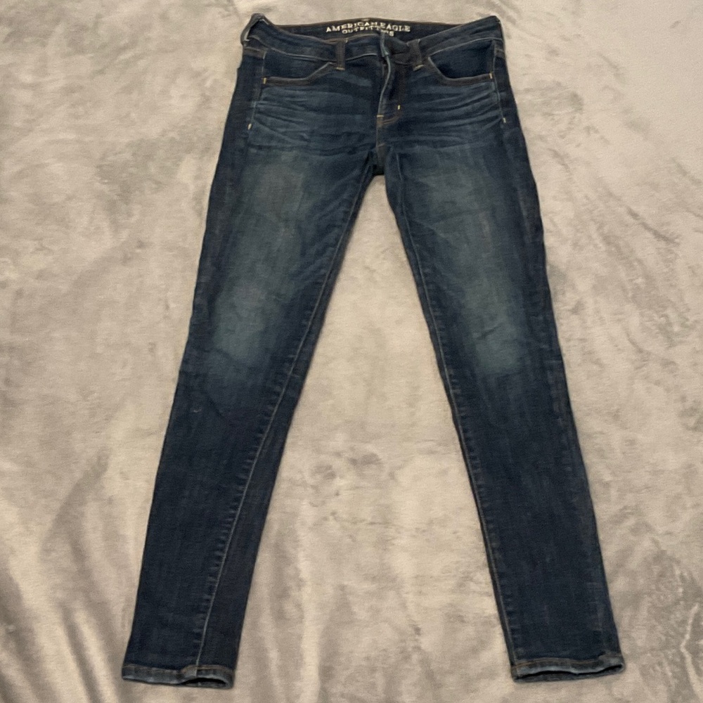 American Eagle Outfitters Women's Dark Blue Skinny Jeans